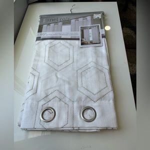 Panel pair metallic embroidery window panels. Off white color. 38”W x 95” L